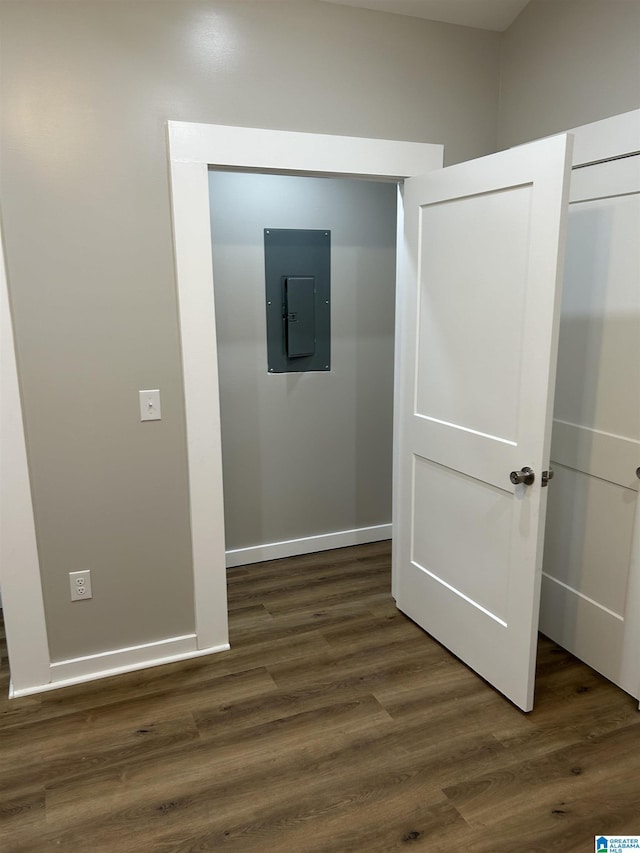 140 County Road 603, Hanceville, AL 35077 - hall with electric panel and dark wood-style flooring