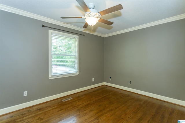 2940 Coatbridge Ln, Birmingham, AL 35242 - unfurnished room featuring ornamental molding, baseboards, wood finished floors, and ceiling fan