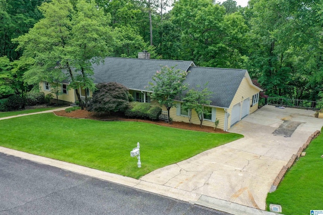 2940 Coatbridge Ln, Birmingham, AL 35242 - ranch-style home featuring a shingled roof, concrete driveway, a chimney, and an attached garage