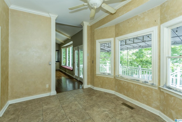2940 Coatbridge Ln, Birmingham, AL 35242 - spare room featuring lofted ceiling, baseboards, and a ceiling fan