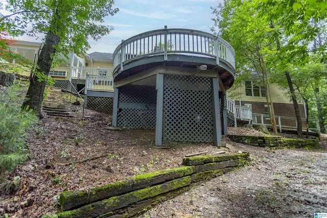 2940 Coatbridge Ln, Birmingham, AL 35242 - back of property featuring stairs and a wooden deck