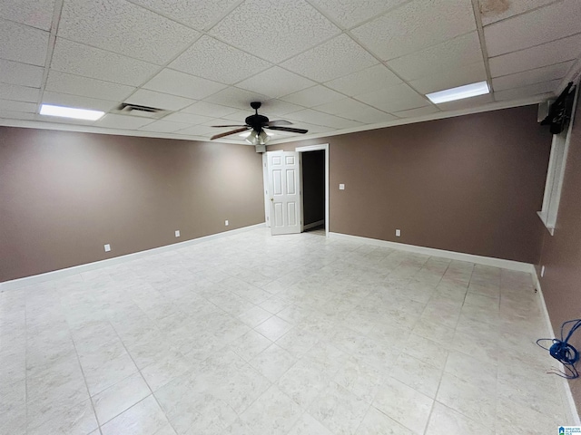 2940 Coatbridge Ln, Birmingham, AL 35242 - unfurnished room with a paneled ceiling, baseboards, and a ceiling fan