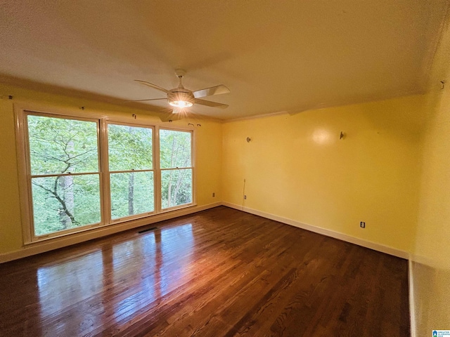 2940 Coatbridge Ln, Birmingham, AL 35242 - empty room featuring baseboards, a ceiling fan, and dark wood-style flooring