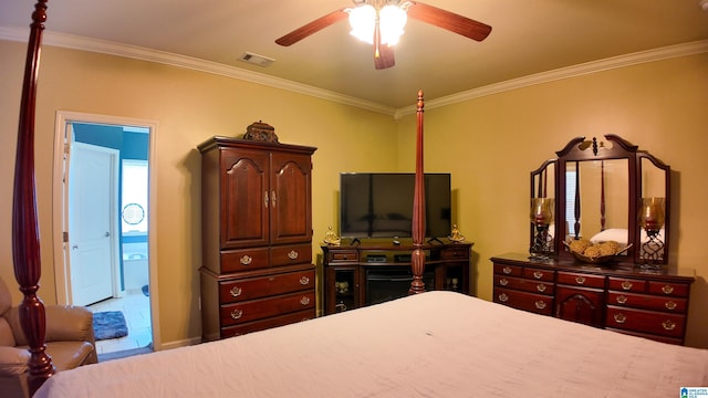 1035 Princeton Park, Montevallo, AL 35115 - bedroom with ornamental molding, ceiling fan, and ensuite bath