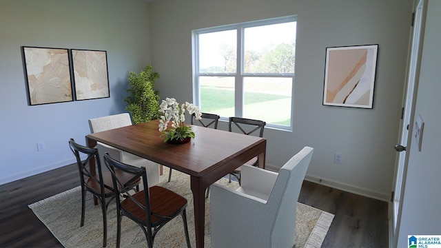 2008 Eaton Pl, Chelsea, AL 35043 - dining space featuring dark wood-style flooring, plenty of natural light, and baseboards