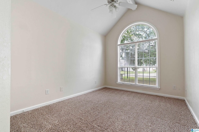 132 Summerchase Pkwy, Calera, AL 35040 - carpeted spare room with healthy amount of natural light, ceiling fan, lofted ceiling, and baseboards