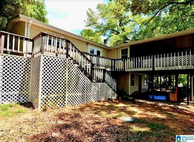 145 Maine Dr, Cropwell, AL 35054 - rear view of house featuring stairs and a deck