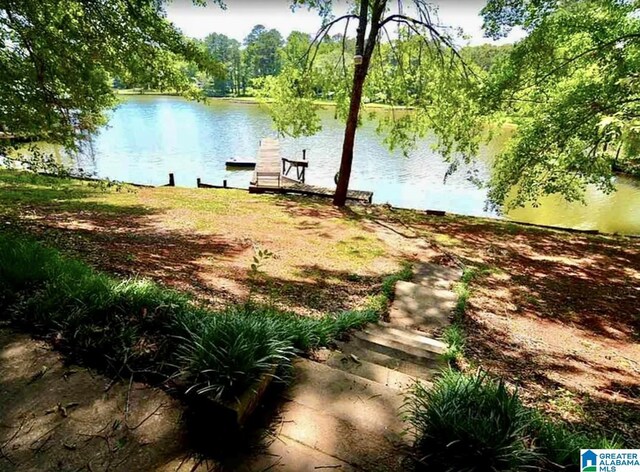 145 Maine Dr, Cropwell, AL 35054 - water view featuring a boat dock