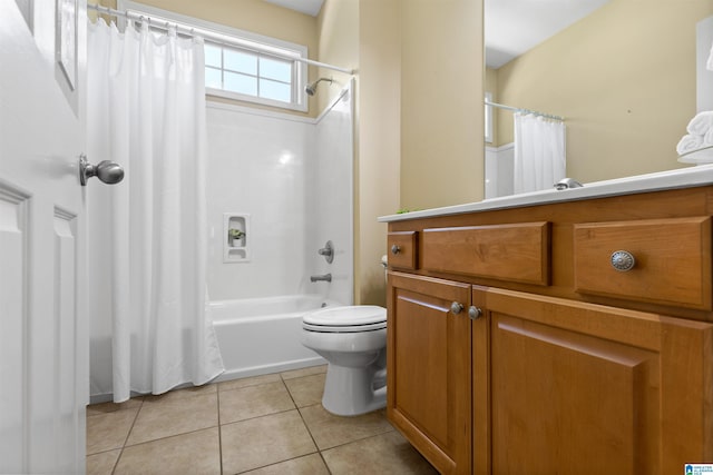 22582 Iron Masters Loop, Mccalla, AL 35111 - bathroom featuring shower / bath combo with shower curtain, tile patterned flooring, vanity, and toilet