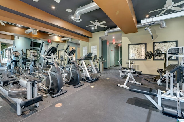 401 20th St S Unit 119, Birmingham, AL 35233 - workout area featuring ceiling fan