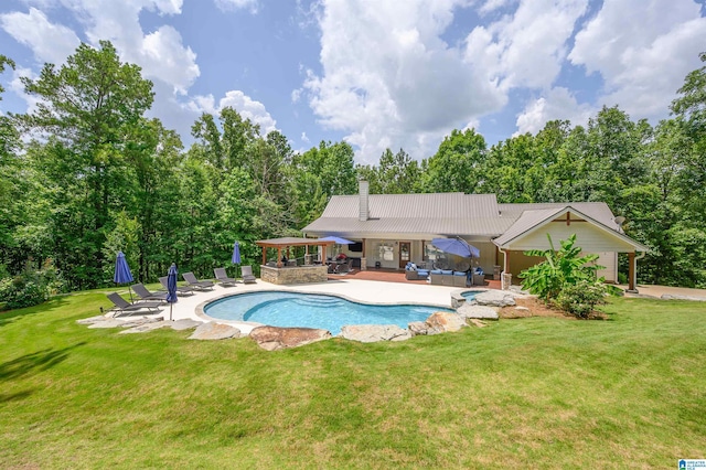 325 Driving Range Rd, Cropwell, AL 35054 - swimming pool featuring a patio area and a yard