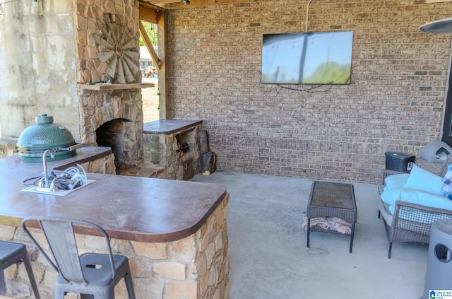178 Jerry Marsh Rd, Locust Fork, AL 35097 - view of patio featuring an outdoor stone fireplace