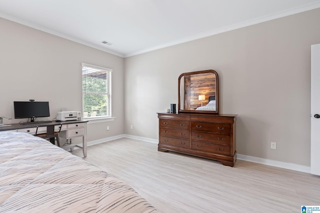 5182 Park Side Cir, Hoover, AL 35244 - bedroom featuring ornamental molding and light wood-type flooring