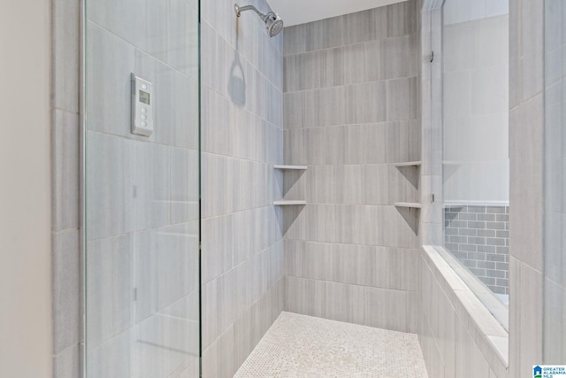 5182 Park Side Cir, Hoover, AL 35244 - bathroom with a tile shower and tile walls