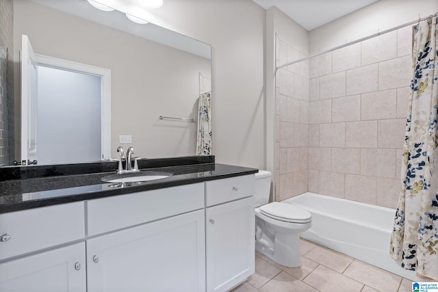 5182 Park Side Cir, Hoover, AL 35244 - bathroom featuring vanity, tile patterned flooring, and shower / bath combination with curtain