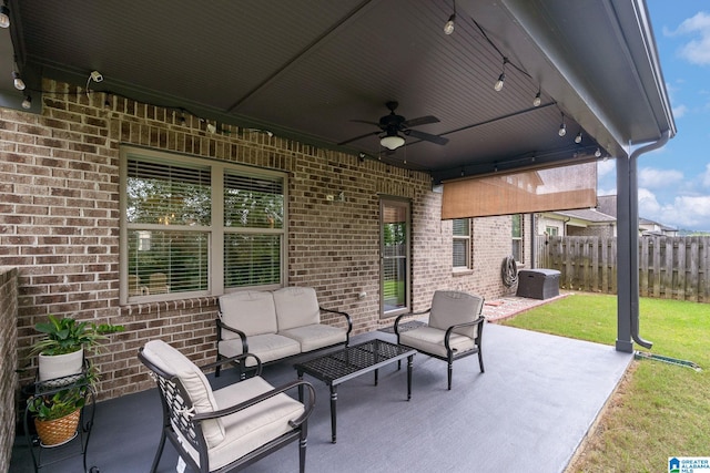 5182 Park Side Cir, Hoover, AL 35244 - view of patio with ceiling fan and an outdoor hangout area