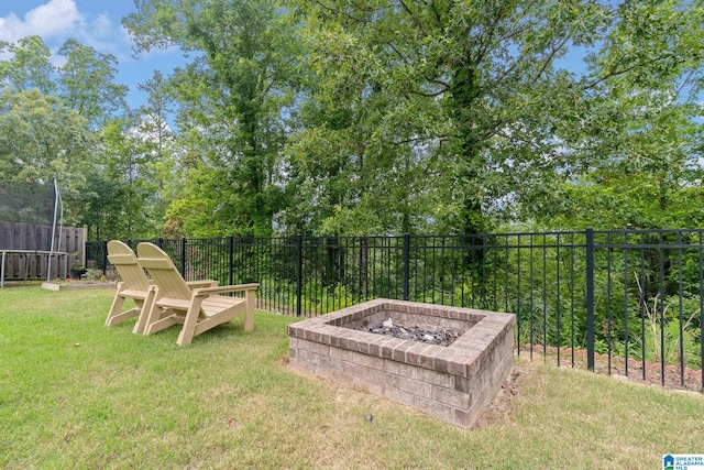 5182 Park Side Cir, Hoover, AL 35244 - fenced backyard with an outdoor fire pit