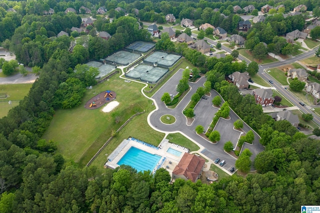 5182 Park Side Cir, Hoover, AL 35244 - aerial view of property's location with a pool area