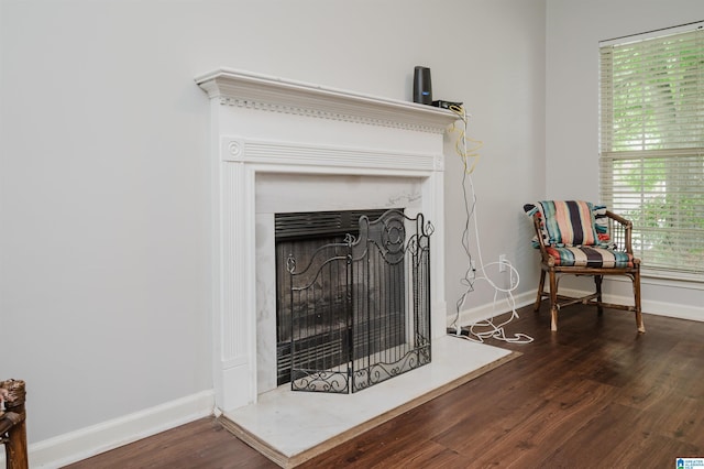 1166 Eagle Dr, Maylene, AL 35114 - detailed view of wood finished floors and a fireplace with flush hearth