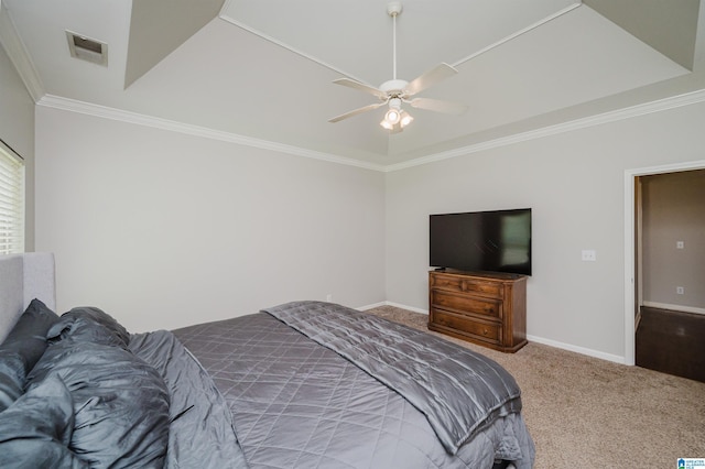 1166 Eagle Dr, Maylene, AL 35114 - bedroom with ornamental molding, carpet floors, and a ceiling fan