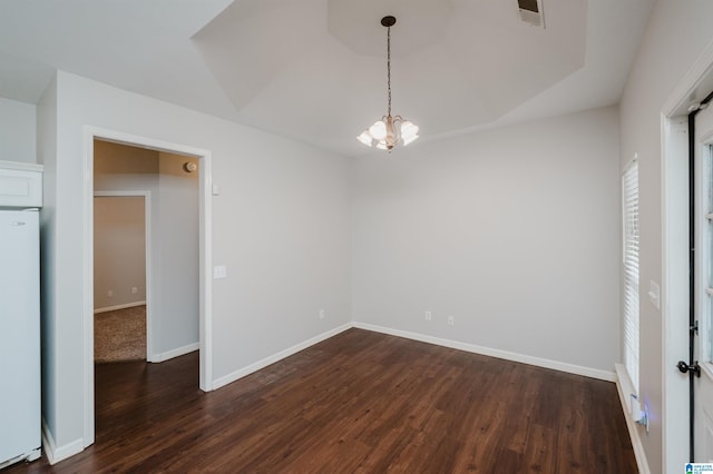 1166 Eagle Dr, Maylene, AL 35114 - empty room with dark wood finished floors and a chandelier