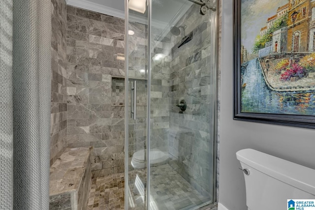 3303 Carousel Dr, Fultondale, AL 35068 - full bath with a shower stall and ornamental molding