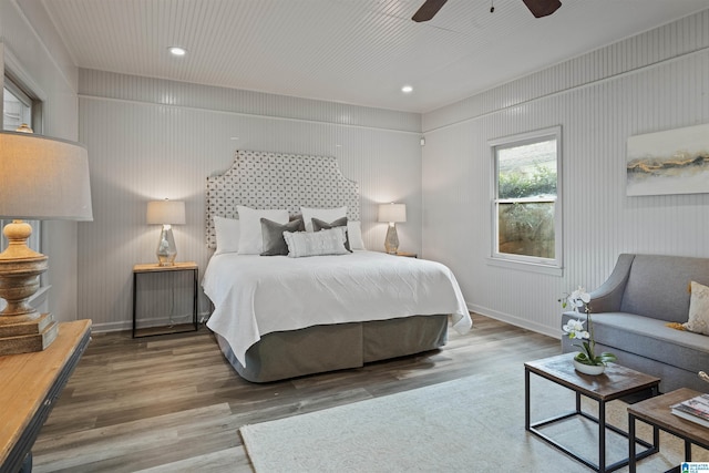 326 Lathrop Ave, Homewood, AL 35209 - bedroom featuring wood finished floors, recessed lighting, and ceiling fan