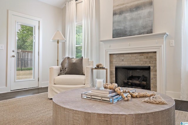 3024 Camellia Ridge Ct, Pelham, AL 35124 - living area with wood finished floors and a fireplace