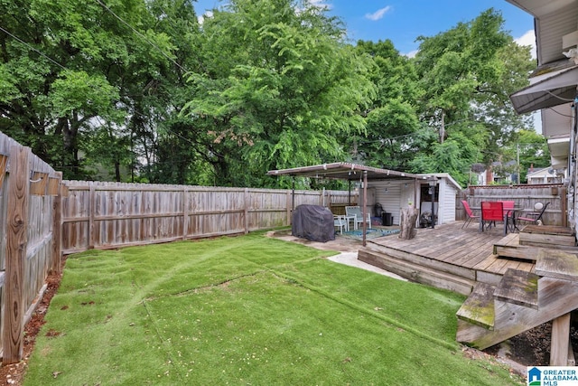 1138 14th Ave S, Birmingham, AL 35205 - view of yard with a wooden deck and outdoor dining space