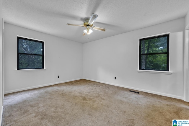 1117 Oak Creek Trl NE, Pinson, AL 35215 - unfurnished room with carpet floors, ceiling fan, and a textured ceiling