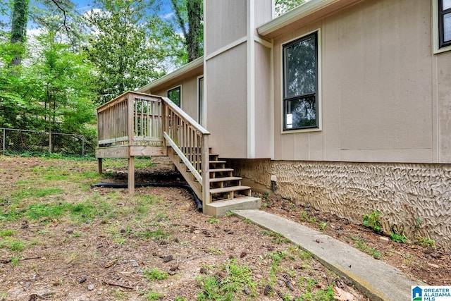 1117 Oak Creek Trl NE, Pinson, AL 35215 - view of side of property with stairway and a deck