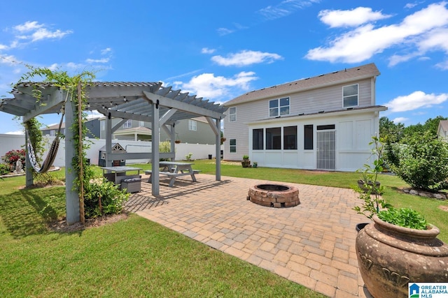 1009 Canvasback Way, Alabaster, AL 35007 - view of patio / terrace featuring a fire pit and a pergola