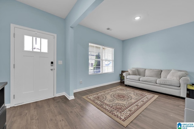 1009 Canvasback Way, Alabaster, AL 35007 - entrance foyer with dark wood-style flooring and recessed lighting