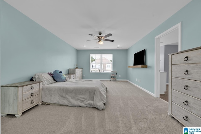 1009 Canvasback Way, Alabaster, AL 35007 - carpeted bedroom with baseboards and ceiling fan