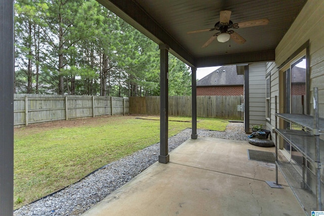 319 Glen Cross Way, Trussville, AL 35173 - fenced backyard featuring ceiling fan and a patio area