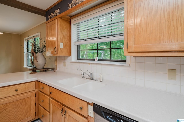 840 Black Acres Rd, Cropwell, AL 35054 - kitchen with backsplash, light countertops, a peninsula, and crown molding