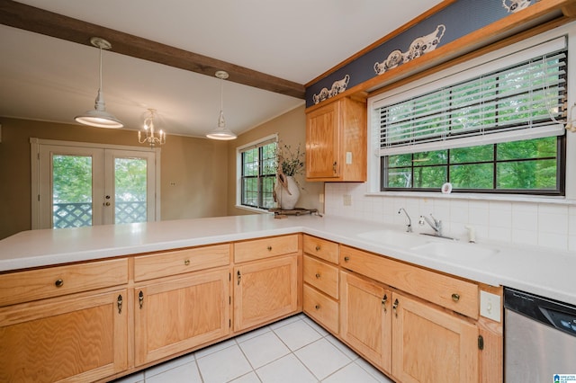 840 Black Acres Rd, Cropwell, AL 35054 - kitchen featuring stainless steel dishwasher, light countertops, and a peninsula