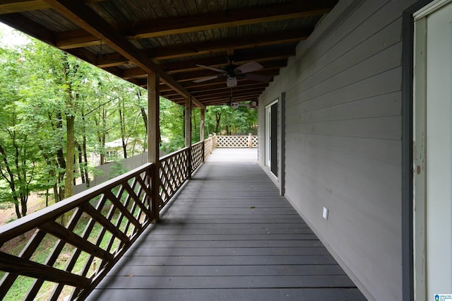 840 Black Acres Rd, Cropwell, AL 35054 - wooden terrace with a ceiling fan