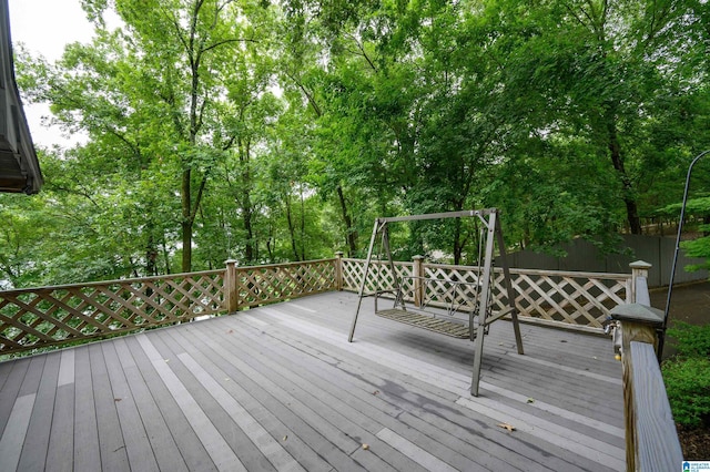 840 Black Acres Rd, Cropwell, AL 35054 - wooden deck featuring view of scattered trees