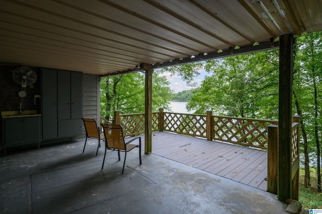 840 Black Acres Rd, Cropwell, AL 35054 - view of patio featuring a deck with water view and view of scattered trees