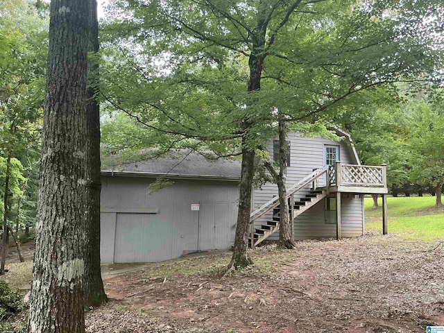 840 Black Acres Rd, Cropwell, AL 35054 - view of side of property with stairs and a deck