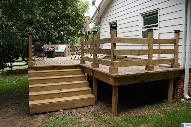 702 4th St SW, Childersburg, AL 35044 - wooden deck with stairway