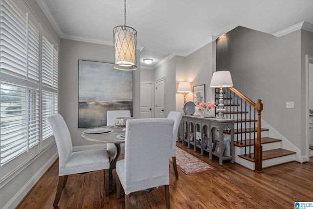 2000 Regency Way, Birmingham, AL 35242 - dining space with wood finished floors, stairway, and ornamental molding