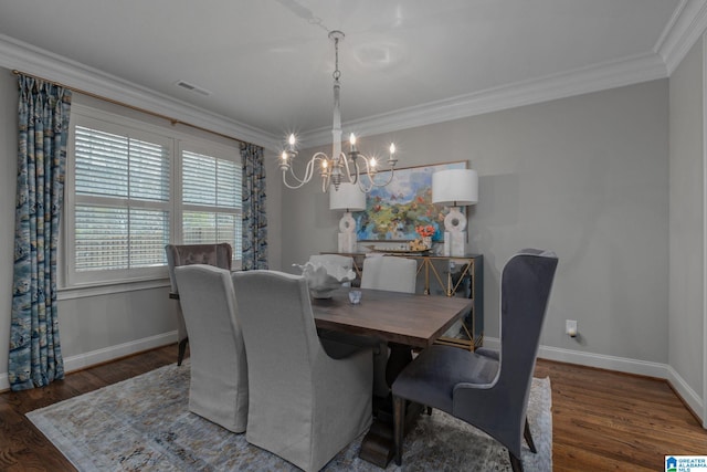 2000 Regency Way, Birmingham, AL 35242 - dining room with a chandelier, ornamental molding, and wood finished floors