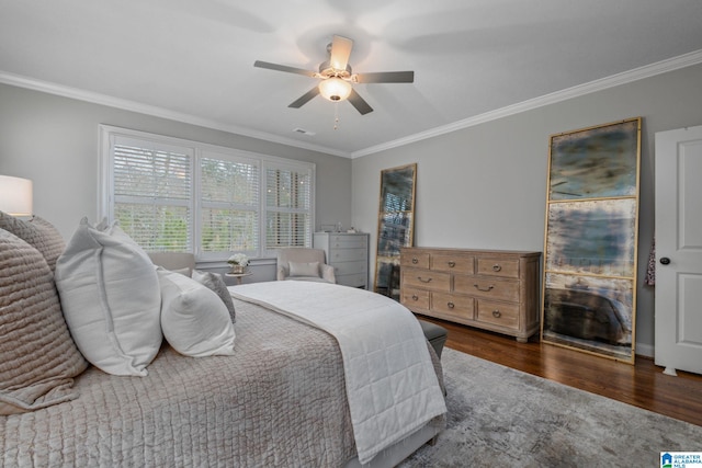 2000 Regency Way, Birmingham, AL 35242 - bedroom with wood finished floors, crown molding, and a ceiling fan