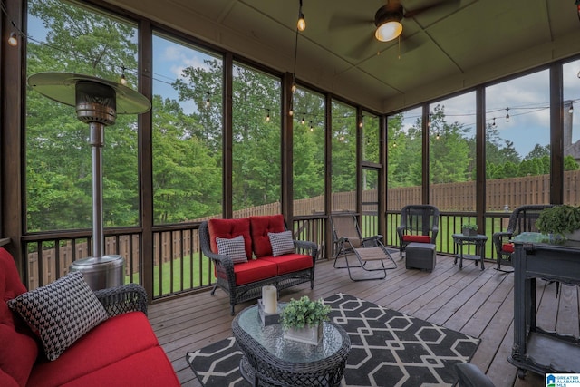 2000 Regency Way, Birmingham, AL 35242 - sunroom featuring ceiling fan and an outdoor hangout area