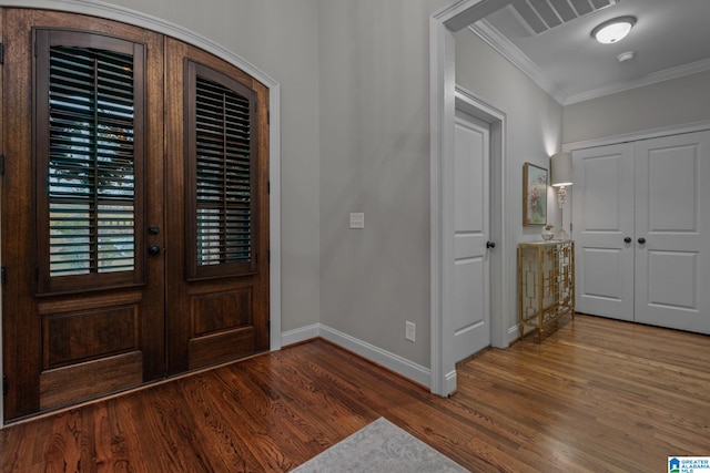 2000 Regency Way, Birmingham, AL 35242 - entryway with ornamental molding, wood finished floors, and french doors