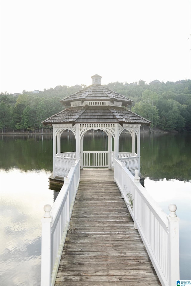 2000 Regency Way, Birmingham, AL 35242 - dock area with a gazebo, a water view, and a view of trees