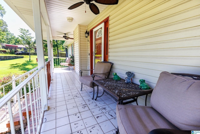 20571 Faynell Cir, Woodstock, AL 35188 - covered porch with ceiling fan and a lawn