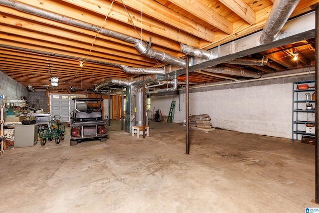 20571 Faynell Cir, Woodstock, AL 35188 - unfinished below grade area featuring gas water heater and concrete block wall